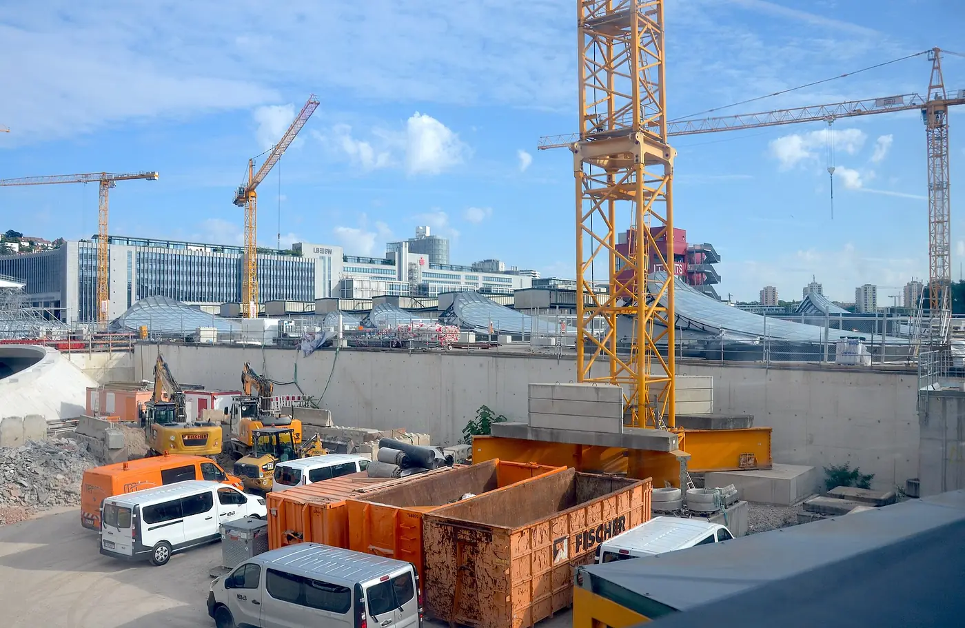 Die Baustelle am Stuttgarter Hauptbahnhof im Juli 2025