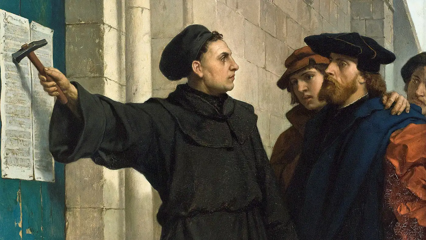 Luther mit dem Hammer: So hat der Maler Ferdinand Pauwels die Szene im Jahr 1872 gemalt