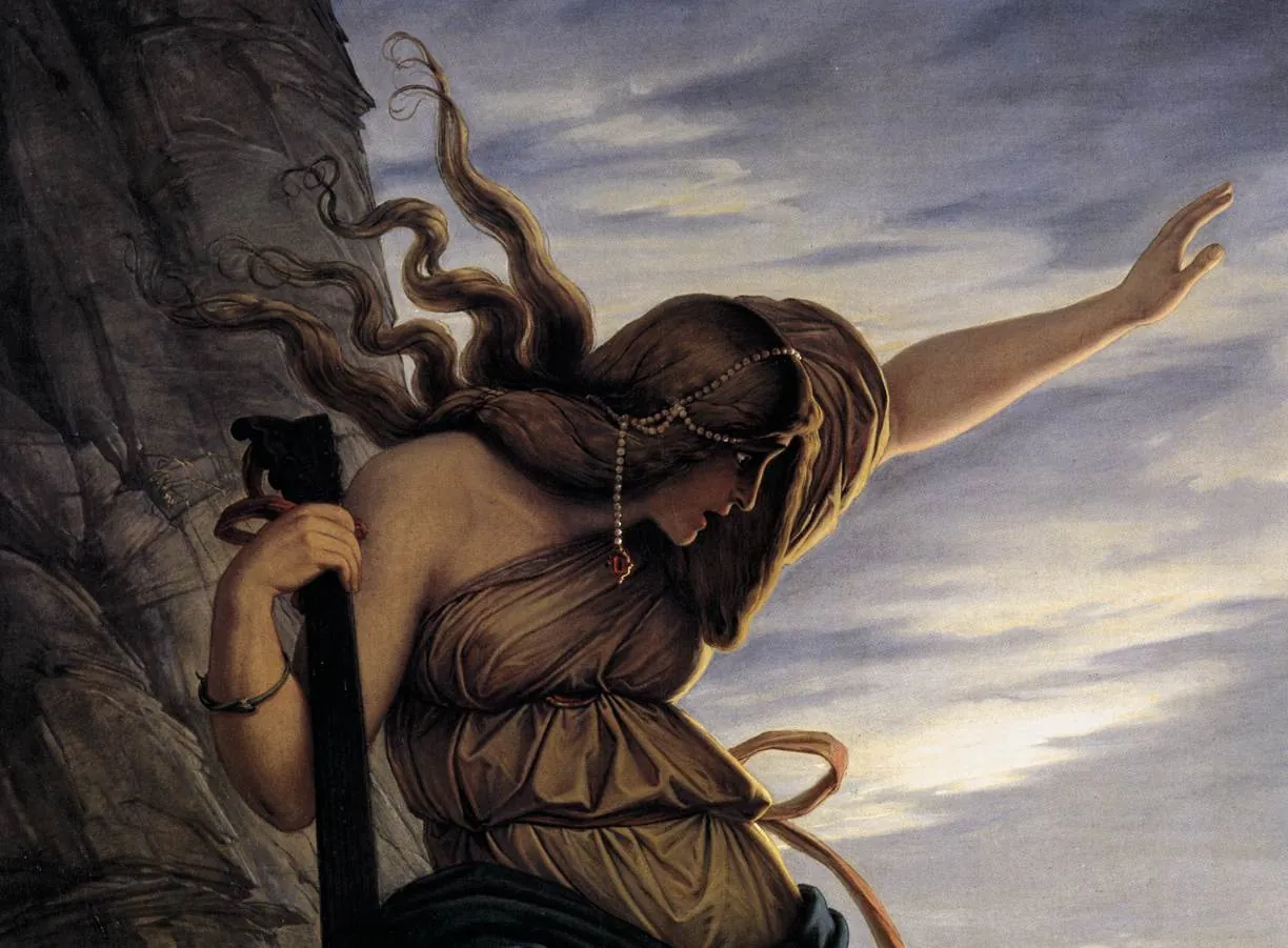 Die Loreley auf einem Bild von Eduard von Steinle, 1864 (Ausschnitt)